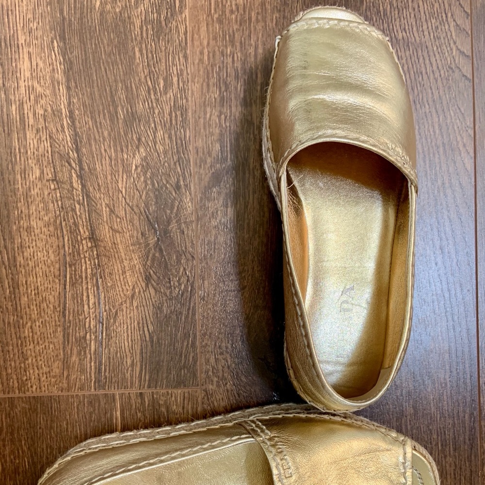 PRADA GOLD ESPADRILLES SIZE 7